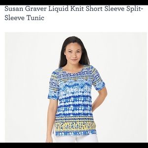 Susan Graver Liquid Knit Short Sleeve Tunic